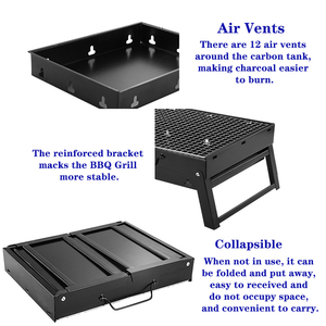 Parrilla Portátil Plegable para Camping, Viajes y Cocina al Aire Libre, Mini Barbacoa <span class=keywords><strong>de</strong></span> Carbón para Picnic, Jardín y Fiestas - Product Image 3