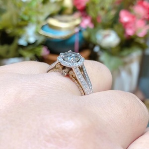 Anillo de Diamantes de Oro Blanco/Amarillo de 14k/18k al por Mayor, Anillos de Boda, Se Puede Personalizar - Product Image 5