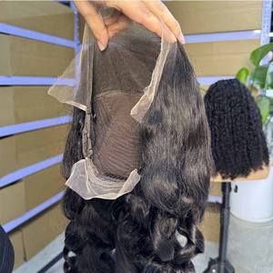 Cabello camboyano crudo suelto onda profunda 13x4 encaje transparente Color natural Peluca de cabello humano Remy mujeres pelucas al por mayor - Product Image 3