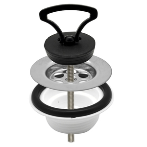 Tappo per Scarico Simplex 1 1/4 X 65mm con Maniglia, Design Moderno in Plastica per Bagno e Hotel, Finitura Cromata - Product Image 1
