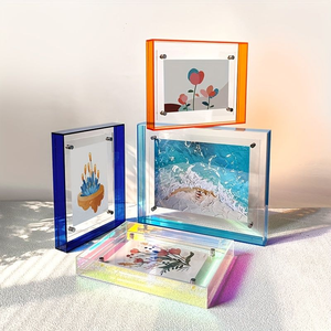 Trang trí nội thất tùy chỉnh kích thước màu neon hơi say hai mặt nổi tường treo Acrylic khung hình - Product Image 4