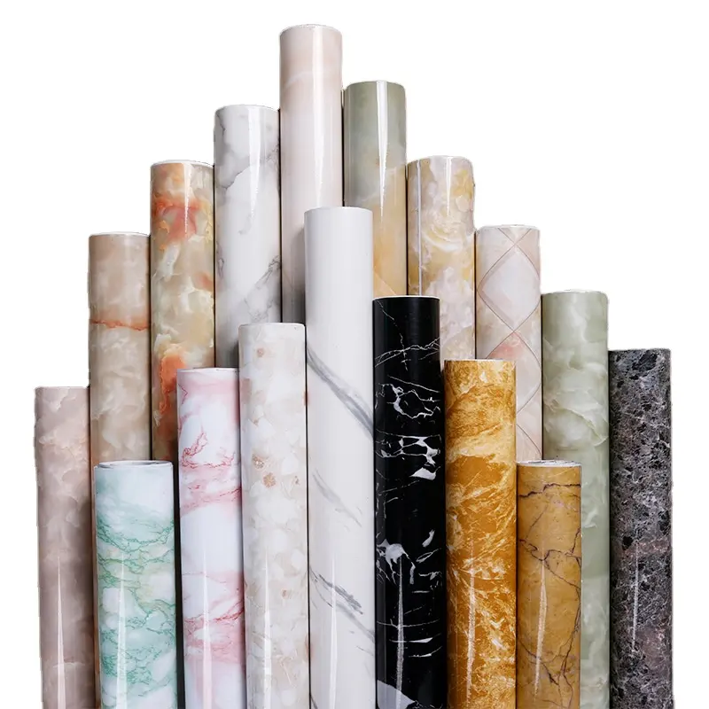 Marble Vinyl Wallpaper for Walls In Rolls Waterproof Wall Stickers Bathroom Table Kitchen Adhesive Sticker for Furniture Decor