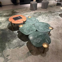 Collection moderne minimaliste italienne Table basse en bois multifonctionnelle en marbre pour salon Meubles de maison en pierre