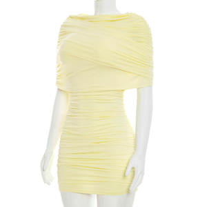 Viviblook D26DS202 Vestido de Fiesta Corto para Mujer, Verano, Color Sólido, Casual, Manga Corta, Estilo Bodycon - Product Image 2