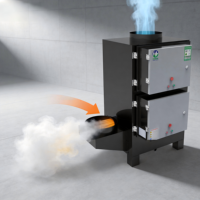 Precipitador Electrostático (ESP) para Cocina Comercial, Purificador de Alta Eficiencia de Acero al Carbono, Flujo de Aire de Rango Completo de 4,000 a 60,000 m³/h, Eliminación de Aceite