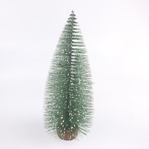 Mini <span class=keywords><strong>sapin</strong></span> de Noël artificiel en forme de brosse à bouteille avec base en bois, petite décoration de table pour la maison, cadeau, fournisseur - Product Image 4