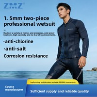 Neuer 1,5-mm-Gummi-Tauchanzug, zweiteilig, langärmlig, verdickt, kältebeständig, warm, zum Schnorcheln und Surfen, für Erwachsene, Unisex, für alle Jahreszeiten