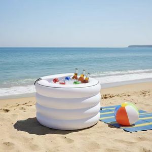 Refroidisseur gonflable cylindrique en PVC avec couvercle, petite <span class=keywords><strong>baignoire</strong></span> gonflable - Product Image 1