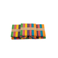 Bâtonnets de sucette ronds 100 % en bois de bouleau pur, polis, multicolores, multifonctionnels, de qualité alimentaire, pour l'artisanat DIY et l'utilisation comme spatule de cire.