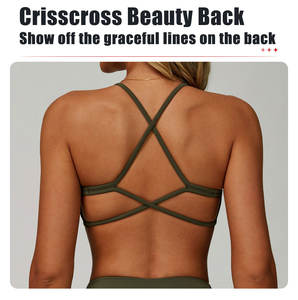 Belle entrecroisée dos course vêtements entraînement culture débardeur femmes haut soutien sport Yoga soutien-gorge Fitness haut respirant soutiens-gorge - Product Image 3