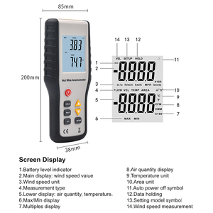เครื่องวัดอัตราการไหลของอากาศ <span class=keywords><strong>cfm</strong></span>/<span class=keywords><strong>cmm</strong></span> HT-9819 besting เครื่องวัดความเร็วลม - Product Image 3