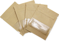 Sac réutilisable en papier kraft personnalisé à fermeture éclair zip-lock pochette debout cerneaux de noix de fenêtre sac d'emballage alimentaire en plastique pour bonbons épices