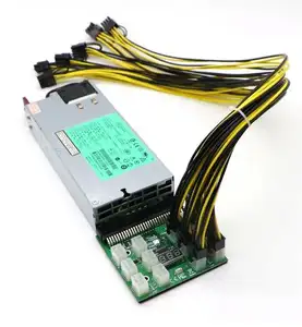 GPU采矿电源套件-1200W PSU分线板，带12pcs pci-e 6Pin至6 + 2Pin电缆