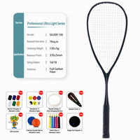 Ensemble de raquettes de squash SwiftAce entièrement en carbone, légères, en fibre de carbone, de qualité professionnelle, pré-cordées