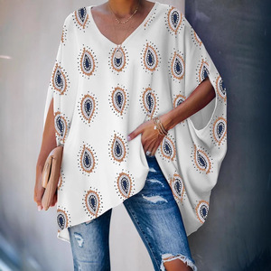 Obral besar wanita baru kaus lengan kelelawar Pullover motif ikat celup untuk wanita - Product Image 3