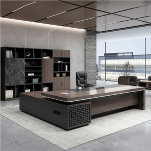 <b>Office</b> Desk Employee <b>Workstation</b> Single Table Chair Set Minimalist Modern Oak Solid Wood Removable Customizable Size Home Drawer - Product Image 2