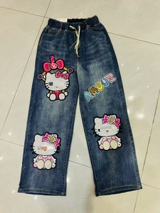 Rhinestones Cartoon Lady Denim Pant 2026 Bling Bling <strong>Women</strong> <strong>Jeans</strong> OC268 - Product Image 5