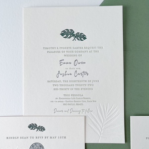 ชุดการ์ดเชิญงานแต่งงานแบบ Letterpress เรียบหรู พร้อมโลโก้<span class=keywords><strong>ภาษา</strong></span>ตามสั่ง ซองจดหมาย <span class=keywords><strong>การ์ด</strong></span>ตอบรับ และคิวอาร์โค้ด สำหรับงานเฉลิมฉลองสมรส - Product Image 5