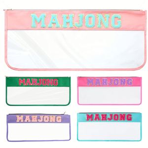 <b>Large</b> Capacity PVC Transparent Waterproof Storage Cosmetic <b>Bag</b> Embroidered Mahjong Zipper <b>Gift</b> <b>Bag</b> Cosmetics Case - Product Image 1