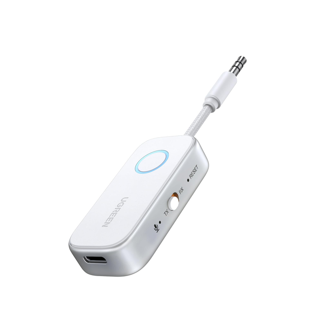 UGREEN Airplane Bluetooth 5.4 Transmitter Receiver for 2 Headphones,Airplane Travel Essentials 2-in-1 Wireless Bluetooth Adapter