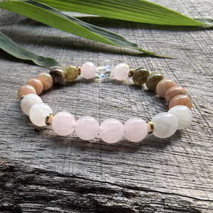 108 Perle, Pietra del Sole, Pietra di Luna, Granato, JapaMala, Pietra Naturale, Collana Mala con Perline, Braccialetto per Meditazione, Cristalloterapia, Regalo per Te - Product Image 4