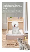 Lit pour chat vintage universel, petit lit de rangement pour animaux de compagnie, cage pour chat de magasin d'animaux, canapé danois chaud pour l'hiver et toutes les saisons