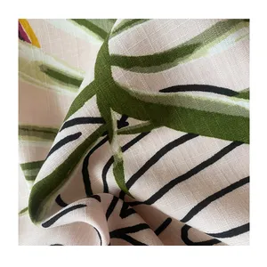 Soft Breathable 30s 140gsm Custom Print Woven 100% Rayon Slub Fabric For Tropical Dress Shirt
