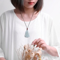 Collier pendentif chou en jadéite naturelle pour femmes, bijoux porte-bonheur chinois, cadeau pour dames et filles