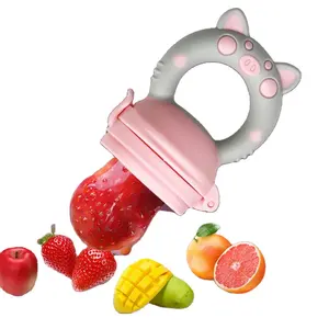 2023 Baby Teether Soothing Silicone Fruit Vegetable Nipple Pacifier Feeder Food Grade Animal Shape Fruit Pacifier