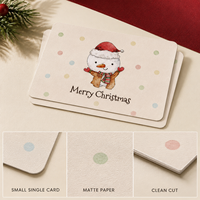 Cartes de Noël en aquarelle mignonnes et variées, cartes en papier illustrées festives avec des motifs d'arbre de Noël, de cloche et d'oiseaux pour les vœux de fêtes