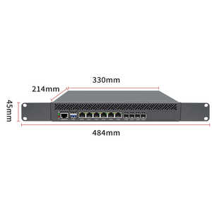 Topton 1U Rack Mounted Firewall Mini <b>PC</b> Intel Atom C3758 C3808 C3958 4*10G SFP 6*1G LAN DDR4 NVMe pfSense OPNsense NAS Server - Product Image 6