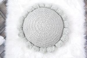 Boho jeté tricot bébé mignon boule de poulpe Crochet fait à la main <span class=keywords><strong>rond</strong></span> <span class=keywords><strong>pompon</strong></span> gland oreiller <span class=keywords><strong>coussin</strong></span> décoration de la maison - Product Image 2