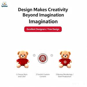 Produsen Grosir Kustom Pakaian Berlogo Bordir Berkualitas Tinggi Boneka Beruang Teddy Mainan Promosi Merek Perusahaan Hadiah Boneka OEM ODM - Product Image 3
