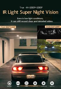 Nhà máy trực tiếp 3chs thực 4k ẩn Dashcam với 3.16 ''ips màn hình, Sony Starvis imx415, 3840*2160P tại 30fps, phần cứng WDR - Product Image 4