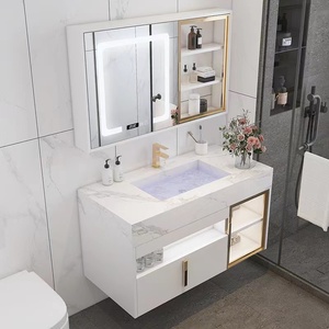 Hot Sale European Style Double Sink Bathroom <strong>Vanity</strong> Top Ready Made Bathroom <strong>Cabine</strong> ,marble Countertop Bathroom Cabinets <strong>Vanity</strong> - Product Image 3