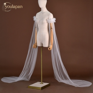 YouLaPan Cape simple et élégante en nylon à manches longues, style quatre saisons, pour les spectacles de mariage, les acteurs et les mariées MM03-I - Product Image 4