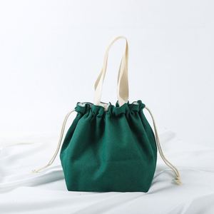 Sac en toile à cordon de serrage, sac à main vierge, grande capacité, couleur unie, sac de rangement à cordon - Product Image 4