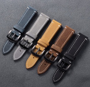 สายนาฬิกาหนังแบบอิตาลีเครซี่ฮอร์ส20 22มม. สายนาฬิกาหนังแบบปลดออกได้อย่างรวดเร็วสำหรับ S3เกียร์ของ SAM Sung/4หัว-Wei GT - Product Image 1