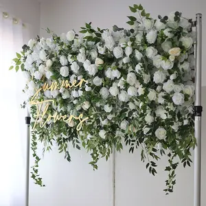 Corredor para flores, flores de verão, novo estilo, rosa branca, tecido, flor para casamento/eventos, decoração de flores