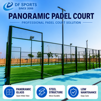 Pista de Pádel Panorámica DF Sports a Precio Económico, Pista de Tenis de Pádel Resistente al Viento con Cubierta para Exteriores