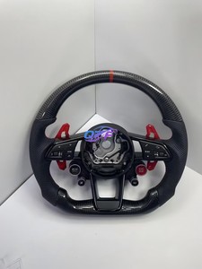 Volant en cuir et fibre de carbone personnalisé pour <span class=keywords><strong>Audi</strong></span> <span class=keywords><strong>A1</strong></span> A3 A4 A5 A6 A7 <span class=keywords><strong>RS</strong></span> R8 RS3 C7 Q5 Q7 S3 S5 8V B9 S4 Q3 Q8 TT - Product Image 3