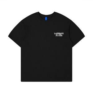 T-shirt all'ingrosso con logo personalizzato in cotone 100% alla moda girocollo oversize Hip-pop sportivo bianco nero t-shirt da uomo - Product Image 5