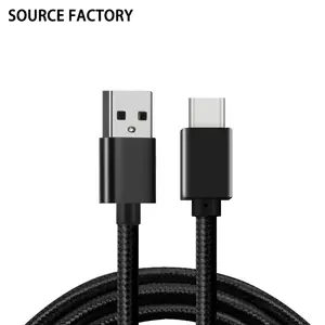 Fabrika özel yüksek kalite 1M 10W 5V 2A hızlı şarj kablosu USB tip C için mikro usb PPS örgü USB şarj aleti kablo