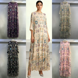 <span class=keywords><strong>Robe</strong></span> Kaftan Modeste <span class=keywords><strong>de</strong></span> Luxe Dorée et Bronze à Paillettes, Col en V, Manches Chauve-Souris, Abaya Musulmane, Robes Longues pour Invitée <span class=keywords><strong>de</strong></span> <span class=keywords><strong>Mariage</strong></span> et Soirée, ODM - Product Image 4