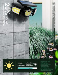 Détecteur de mouvement solaire <span class=keywords><strong>sans</strong></span> <span class=keywords><strong>fil</strong></span>, imperméable conforme à la norme IP65, 3 Modes d'éclairage, 140led, lumière de sécurité, applique murale, pour jardin, <span class=keywords><strong>terrasse</strong></span> ou Garage, 450 Lumens - Product Image 5