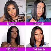Perruque Bob Courte HD Populaire Vietnamienne à Densité 200%, Lace Front Transparente 13*4 sans Colle, Cheveux Lisses Baguette 180g