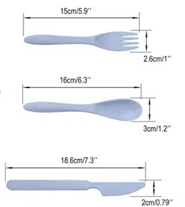Ensemble d'ustensiles <span class=keywords><strong>de</strong></span> voyage 3 en 1 avec paille <span class=keywords><strong>de</strong></span> blé et logo personnalisé moderne et écologique avec étui mat Vaisselle portable <span class=keywords><strong>Fourchette</strong></span> Cuillère Couteau Ensemble - Product Image 6