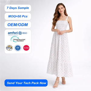 SHENGFU Abito Lungo Bianco Senza Maniche con Schiena Scoperta e Dettagli Trasparenti, Vestito Elastico da Donna Taglie Forti, Abiti Maxi Modesti per Donne - Product Image 1