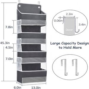 Foldable Closet Cabinet Hanging Organizers with 4 Large Pockets 6 Mesh Side Pockets with Clear Window for Bedroom Nursery - Product Image 2