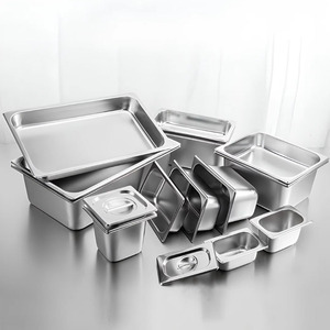 Equipo para Restaurantes de Comida Rápida, Recipiente Gastronorm GN de Acero Inoxidable 304, Recipiente Rectangular para Alimentos, Bandeja para Helados y Salsas, Calentador de Alimentos - Product Image 1